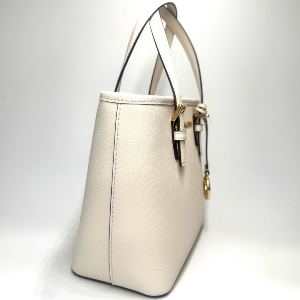 Michael Kors XS Jet Set Travel Top Zip Tote Bag Leather Light Cream - Picture 4 of 9